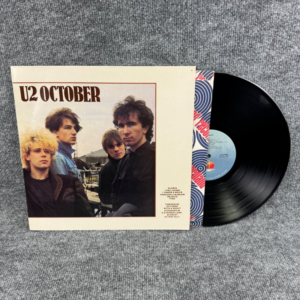 U2 October Vinyl LP 1981 Island Records ILPS 9680 Post-Punk Rock Album VG+/VG